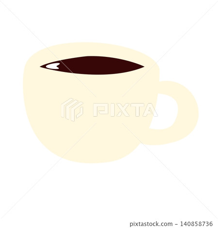 一張裝滿咖啡的咖啡杯的插圖 一張裝滿咖啡的咖啡杯的插圖 140858736