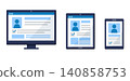 Electronic medical record management screen (PC, tablet, smartphone) set 140858753