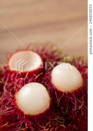 Close-up of fresh rambutan fruit, Tropical summer fruit in Thailand Close-up of fresh rambutan fruit, Tropical summer fruit in Thailand 140858855