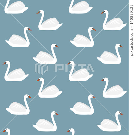 Vector seamless pattern of flat swan 140859125