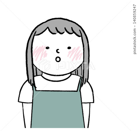 一位表情略帶驚訝的女性插圖 一位表情略帶驚訝的女性插圖 140859247