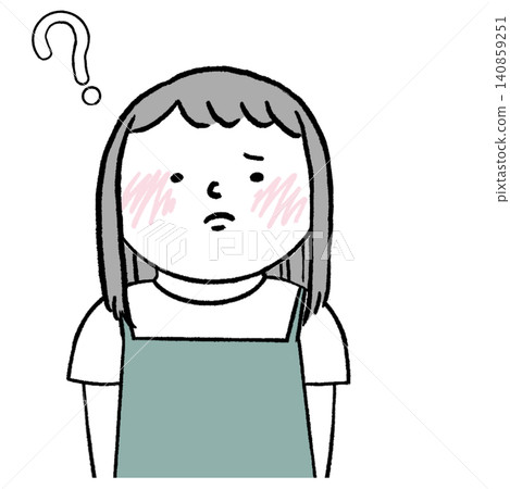 一位面露疑惑神情的女性的插圖 一位面露疑惑神情的女性的插圖 140859251