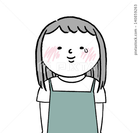 Illustration of a woman crying tears of joy Illustration of a woman crying tears of joy 140859263