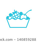 Small Fruit pie, Isolated on white background, Blue icon 140859288