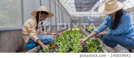 Smiling students Different ethnicities in farm vegetable Smiling students Different ethnicities in farm vegetable 140859641