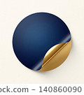 Blue sphere with gold curved highlight glossy finish 140860090