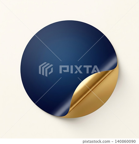 Blue sphere with gold curved highlight glossy finish 140860090