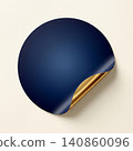 Dark blue sphere with golden curved line on white background 140860096