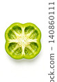 Green leafy vegetable florets in cross section broccoli 140860111