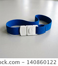 Blue and white plastic bottle cap with white cap 140860122