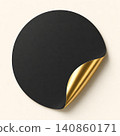 Black circle with gold diagonal line gold line 140860171