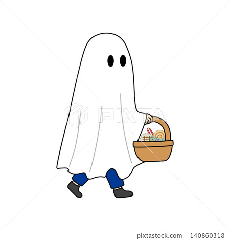 A child dressed up as a sheet ghost A child dressed up as a sheet ghost 140860318