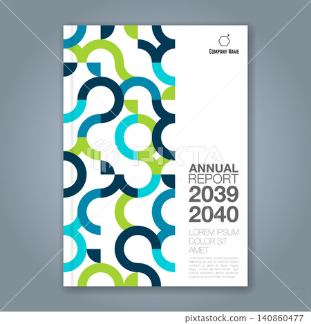 Clean and modern annual report cover template with abstract geometric lines in blue and green tones Professional layout suitable for corporate reports business presentations and company profiles Clean and modern annual report cover template with abstract geometric lines in blue and green tones Professional layout suitable for corporate reports business presentations and company profiles 140860477