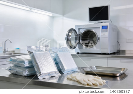 Sterilization equipment and supplies in a clean medical or dental examination room 140860587