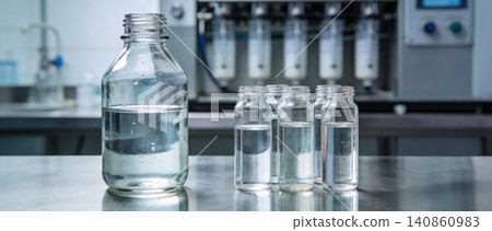 Scientist in lab coat and gloves handling samples in a laboratory setting Scientist in lab coat and gloves handling samples in a laboratory setting 140860983