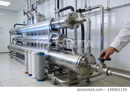 Industrial water purification system with UV sterilization and filtration technology Industrial water purification system with UV sterilization and filtration technology 140861156