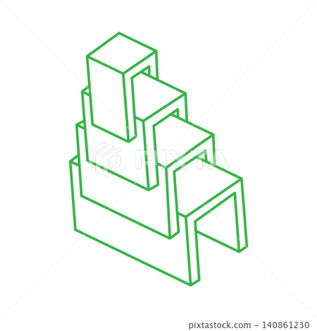 Impossible optical illusion shape. Optical art green objects. Impossible figures. Logo. Sacred geometry. Impossible optical illusion shape. Optical art green objects. Impossible figures. Logo. Sacred geometry. 140861230