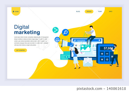 Modern flat design concept of Digital Marketing for website and mobile website development. Landing page template. Business analysis, content strategy and management. Vector illustration. Modern flat design concept of Digital Marketing for website and mobile website development. Landing page template. Business analysis, content strategy and management. Vector illustration. 140861618