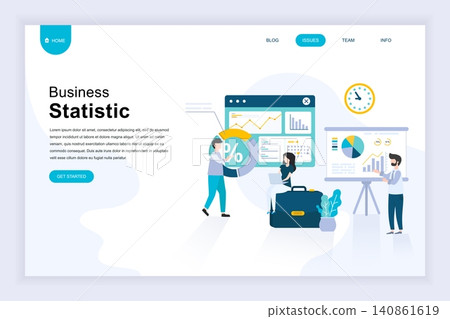 Modern flat design concept of Business Statistic for website and mobile website development. Landing page template. Consulting for company performance, analysis. Vector illustration. Modern flat design concept of Business Statistic for website and mobile website development. Landing page template. Consulting for company performance, analysis. Vector illustration. 140861619