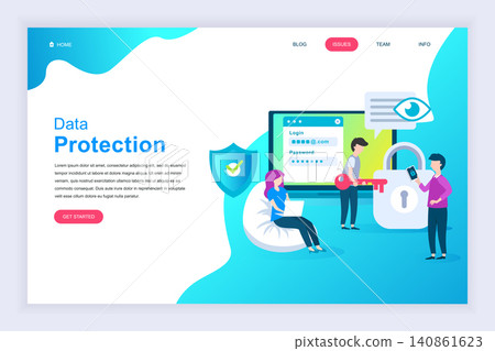 Modern flat design concept of Data Protection for website and mobile website development. Landing page template. Credit card check and software access data as confidential. Vector illustration. Modern flat design concept of Data Protection for website and mobile website development. Landing page template. Credit card check and software access data as confidential. Vector illustration. 140861623