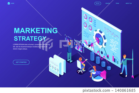 Modern flat design isometric concept of Marketing Strategy decorated people character for website and mobile website development. Isometric landing page template. Vector illustration. Modern flat design isometric concept of Marketing Strategy decorated people character for website and mobile website development. Isometric landing page template. Vector illustration. 140861685