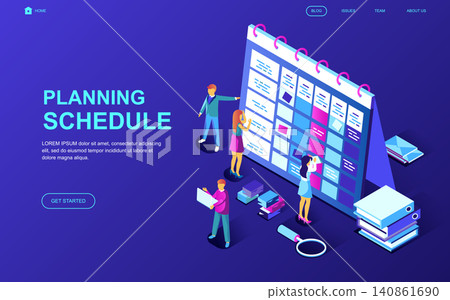 Modern flat design isometric concept of Planning Schedule decorated people character for website and mobile website development. Isometric landing page template. Vector illustration. Modern flat design isometric concept of Planning Schedule decorated people character for website and mobile website development. Isometric landing page template. Vector illustration. 140861690