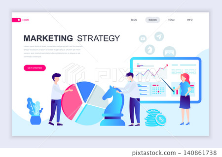 Modern flat web page design template of Marketing Strategy decorated people character for website and mobile website development. Flat landing page template. Vector illustration. Modern flat web page design template of Marketing Strategy decorated people character for website and mobile website development. Flat landing page template. Vector illustration. 140861738
