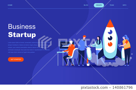 Modern flat design concept of Startup Your Project for website and mobile website development. Landing page template. Launch a new product on a business company. Vector illustration. Modern flat design concept of Startup Your Project for website and mobile website development. Landing page template. Launch a new product on a business company. Vector illustration. 140861796