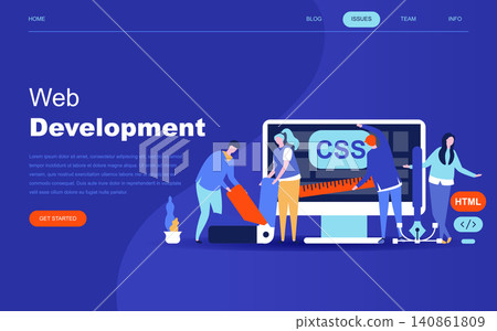 Modern flat design concept of Web Development for website and mobile website development. Landing page template. Developer coding software and programming web site. Vector illustration. Modern flat design concept of Web Development for website and mobile website development. Landing page template. Developer coding software and programming web site. Vector illustration. 140861809