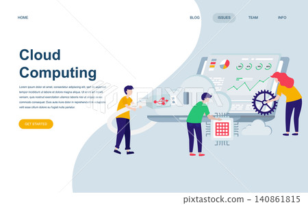 Modern flat web page design template of Cloud Technology decorated people character for website and mobile website development. Flat landing page template. Vector illustration. Modern flat web page design template of Cloud Technology decorated people character for website and mobile website development. Flat landing page template. Vector illustration. 140861815