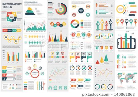 Infographic elements data visualization vector design template. Can be used for steps, options, business processes, workflow, diagram, flowchart concept, timeline, marketing icons, info graphics. 140861868