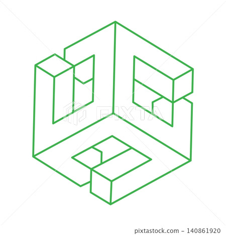 Illusion shape. 3d geometry. Optical illusion figures. Sacred geometry. Logo. Illusion shape. 3d geometry. Optical illusion figures. Sacred geometry. Logo. 140861920