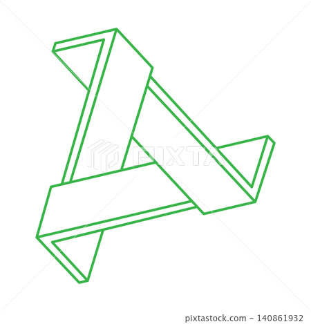 Impossible optical illusion shapes. Logo. Optical art objects. Impossible figures. Line art. Unreal geometric object. Escher style.  140861932