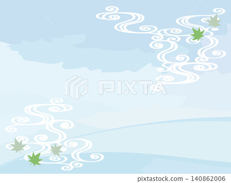 清爽的夏日景色，水波蕩漾，楓葉蔥鬱。 140862006