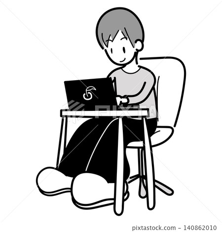 A man using a computer (with shading) A man using a computer (with shading) 140862010