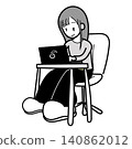 一位女性正在使用電腦（有陰影） 140862012