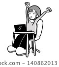 女人伸展身體（化了妝） 140862013