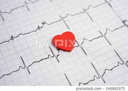 Electrocardiogram ECG heart wave, heart attack, cardiogram report. Electrocardiogram ECG heart wave, heart attack, cardiogram report. 140862075