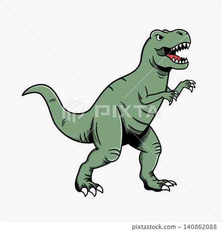 hand drawn green tyrannosaurus rex illustration design hand drawn green tyrannosaurus rex illustration design 140862088