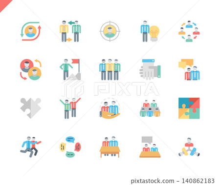 Simple Set Teamwork Flat Icons for Website and Mobile Apps. Contains such Icons as Research, Meeting, Leadership, Business, Management. 48x48 Pixel Perfect. Vector illustration. Simple Set Teamwork Flat Icons for Website and Mobile Apps. Contains such Icons as Research, Meeting, Leadership, Business, Management. 48x48 Pixel Perfect. Vector illustration. 140862183