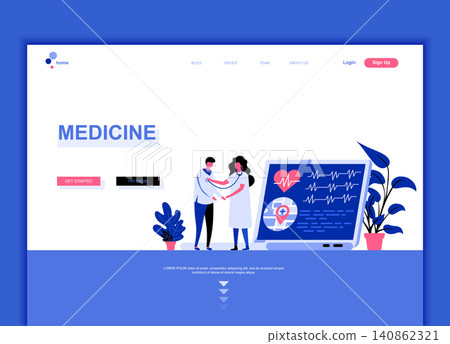 Modern flat web page design template concept of Medicine and Healthcare decorated people character for website and mobile website development. Flat landing page template. Vector illustration. Modern flat web page design template concept of Medicine and Healthcare decorated people character for website and mobile website development. Flat landing page template. Vector illustration. 140862321