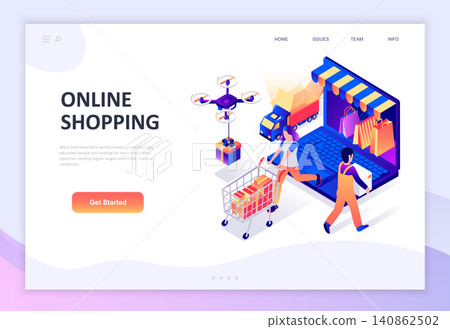 Modern flat design isometric concept of Online Shopping decorated people character for website and mobile website development. Isometric landing page template. Vector illustration. Modern flat design isometric concept of Online Shopping decorated people character for website and mobile website development. Isometric landing page template. Vector illustration. 140862502