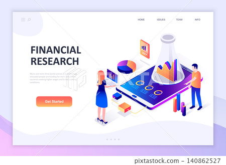 Modern flat design isometric concept of Financial Research decorated people character for website and mobile website development. Isometric landing page template. Vector illustration. Modern flat design isometric concept of Financial Research decorated people character for website and mobile website development. Isometric landing page template. Vector illustration. 140862527