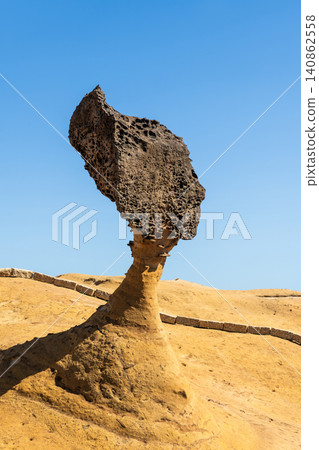 Beautiful Queen's Head of the Yehliu Geopark. Yehliu is a cape located in Wanli, New Taipei City, Taiwan. 140862558