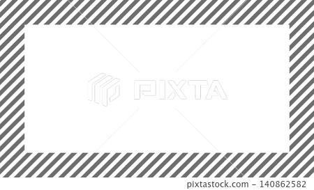 Monochrome diagonal stripe thick frame (horizontal, transparent) Monochrome diagonal stripe thick frame (horizontal, transparent) 140862582