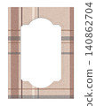 Blush Beige Plaid Embossed Paper Frame Template with Decorative Window for Stationery and Packaging 140862704