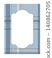 Blue Plaid Embossed Paper Frame Template with Elegant Die Cut Window for Rustic Invitations 140862705