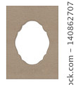 Kraft Paper Embossed Ornamental Frame Template with Vintage Label Window for Product Packaging 140862707