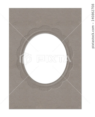 Gray Kraft Embossed Oval Frame Template with Decorative Border for Vintage Label Designs Gray Kraft Embossed Oval Frame Template with Decorative Border for Vintage Label Designs 140862708