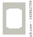 Ivory Linen Embossed Paper Frame Template with Blank Decorative Label for Elegant Stationery 140862709